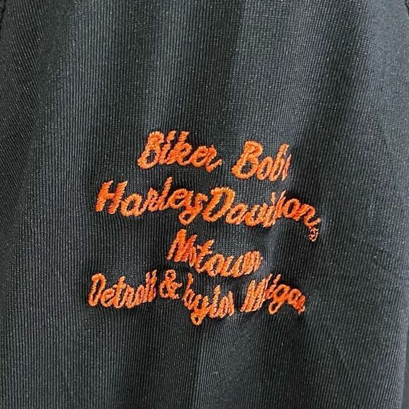 Harley Davidson Black Half Zip Blouse. - Picture 7 of 8